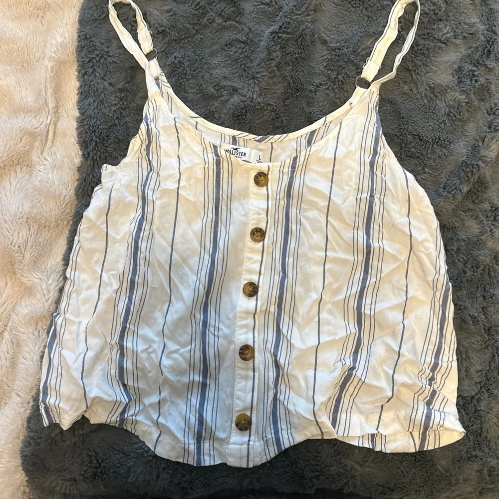 Hollister Blue and White Striped Camisole